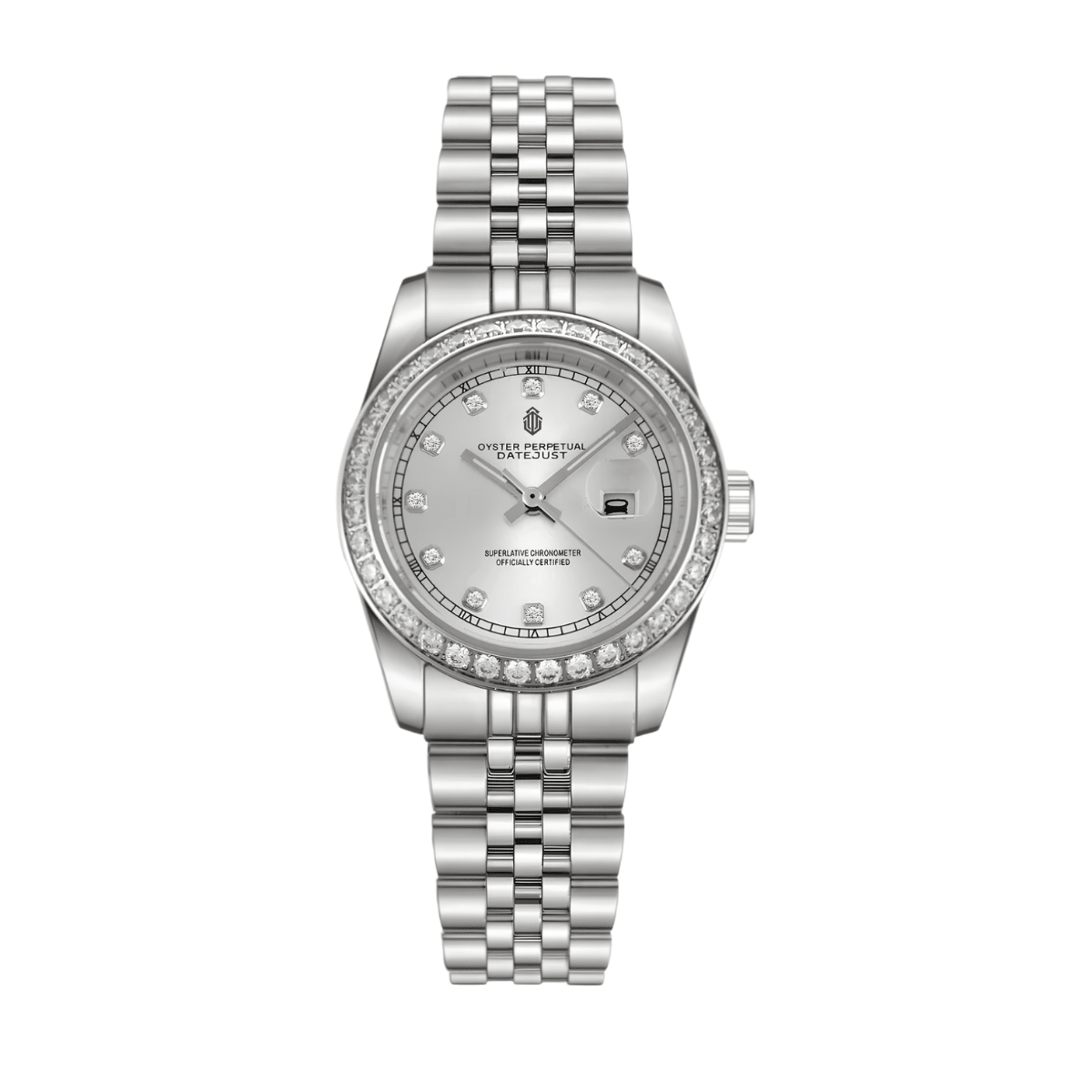 NeoLux Datejust Lady Silver Diamond