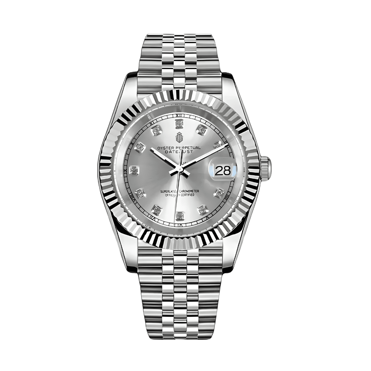 NeoLux Datejust Silver Diamond