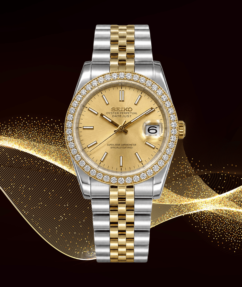 Neolux Datejust Twotone Gem Gold