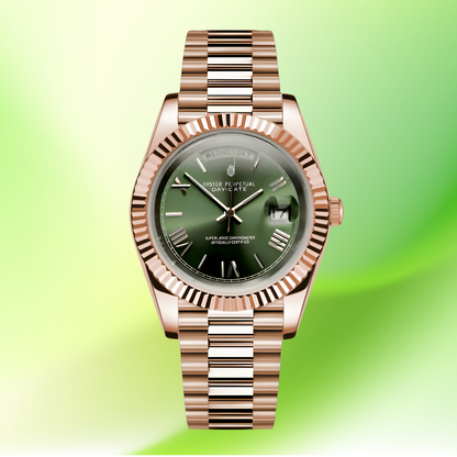 NeoLux Day-Date Rose Gold Green