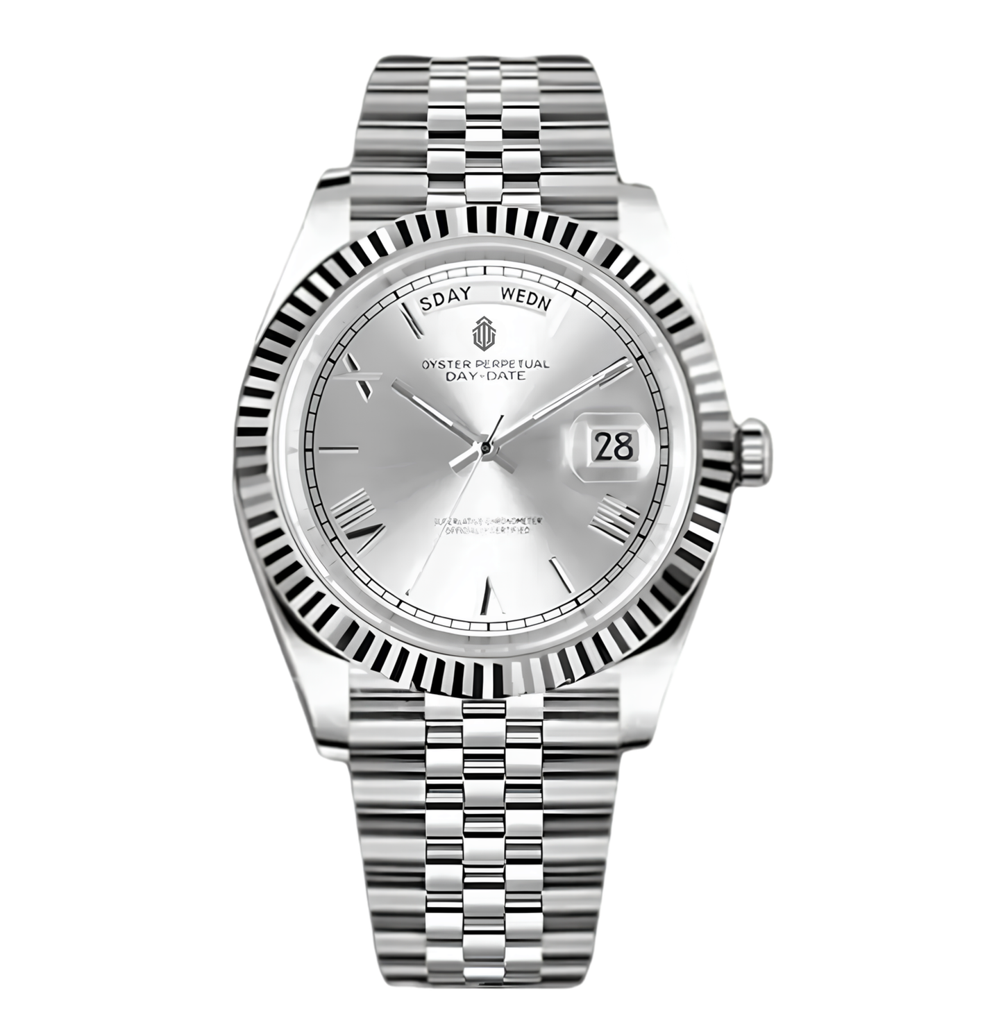 NeoLux Day-Date Silver Roman