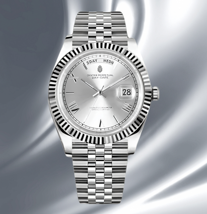 NeoLux Day-Date Silver Roman
