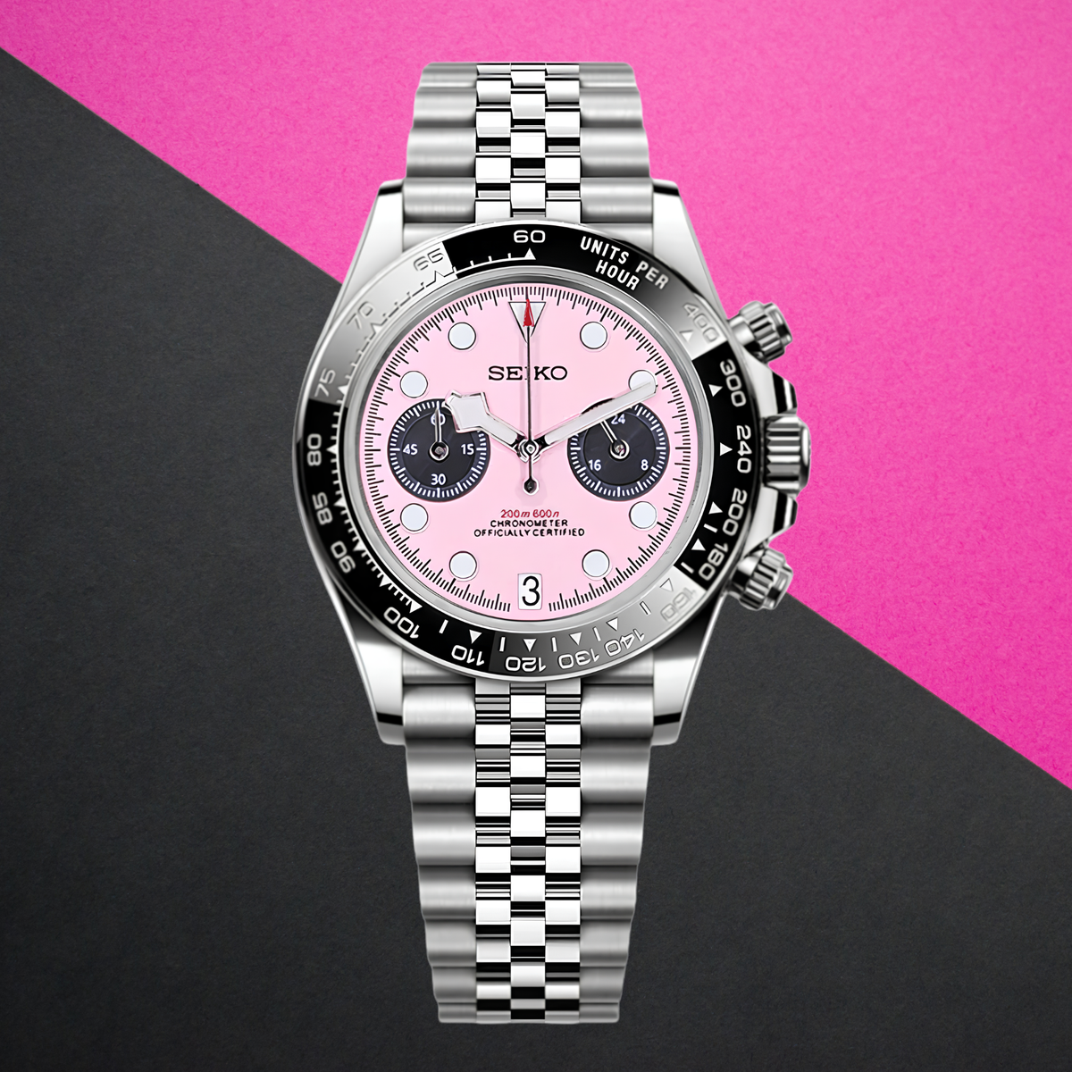 NeoLux Black Bay Chrono Pink