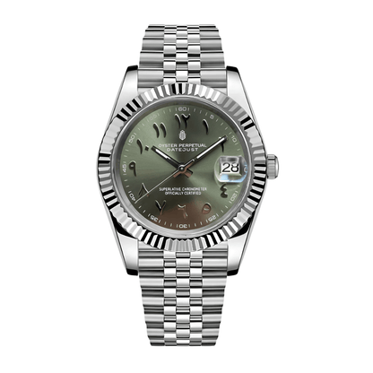 NeoLux Datejust Arabic Olive Green