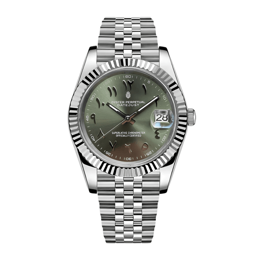 NeoLux Datejust Arabic Olive Green