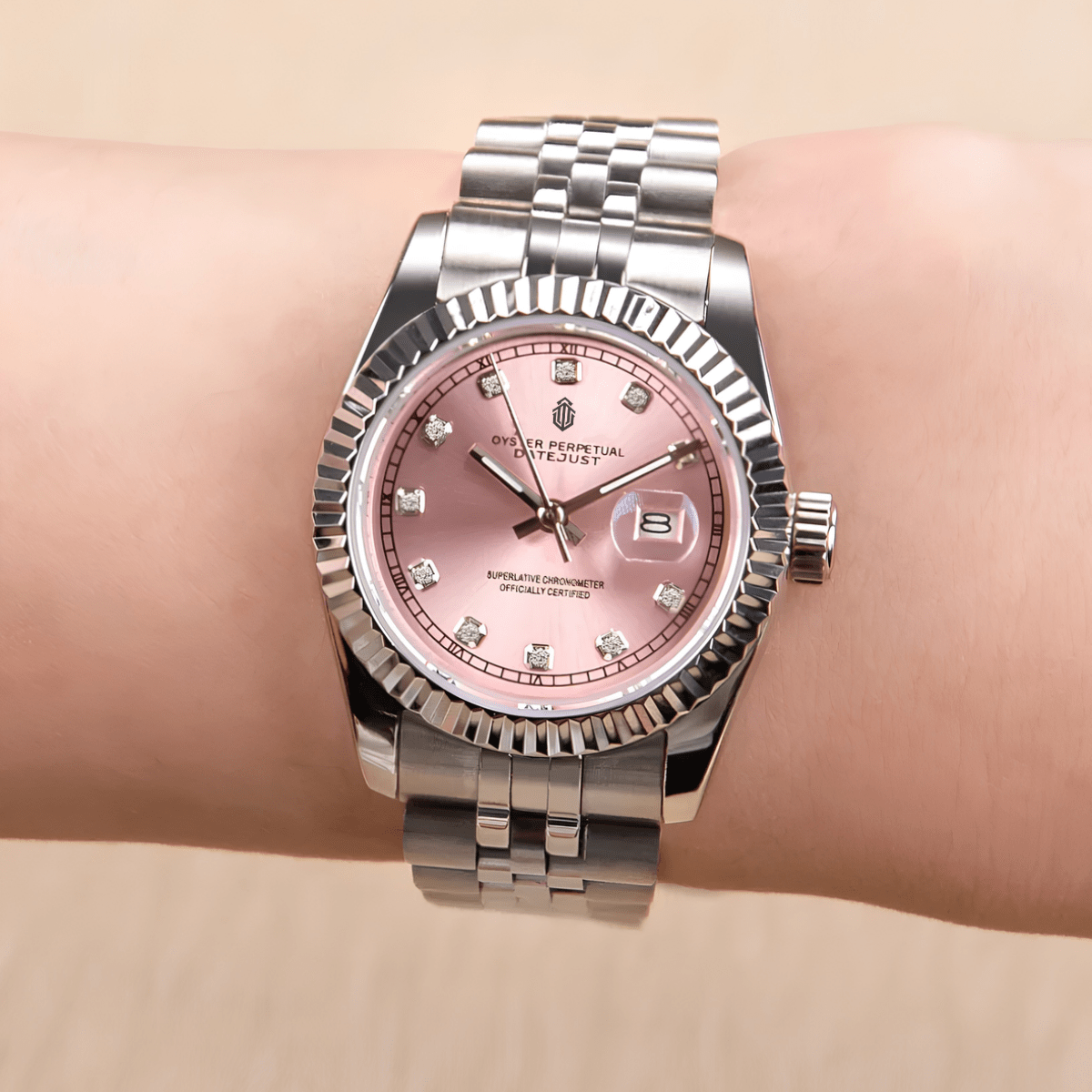 NeoLux Datejust Lady Roman Pink Diamond