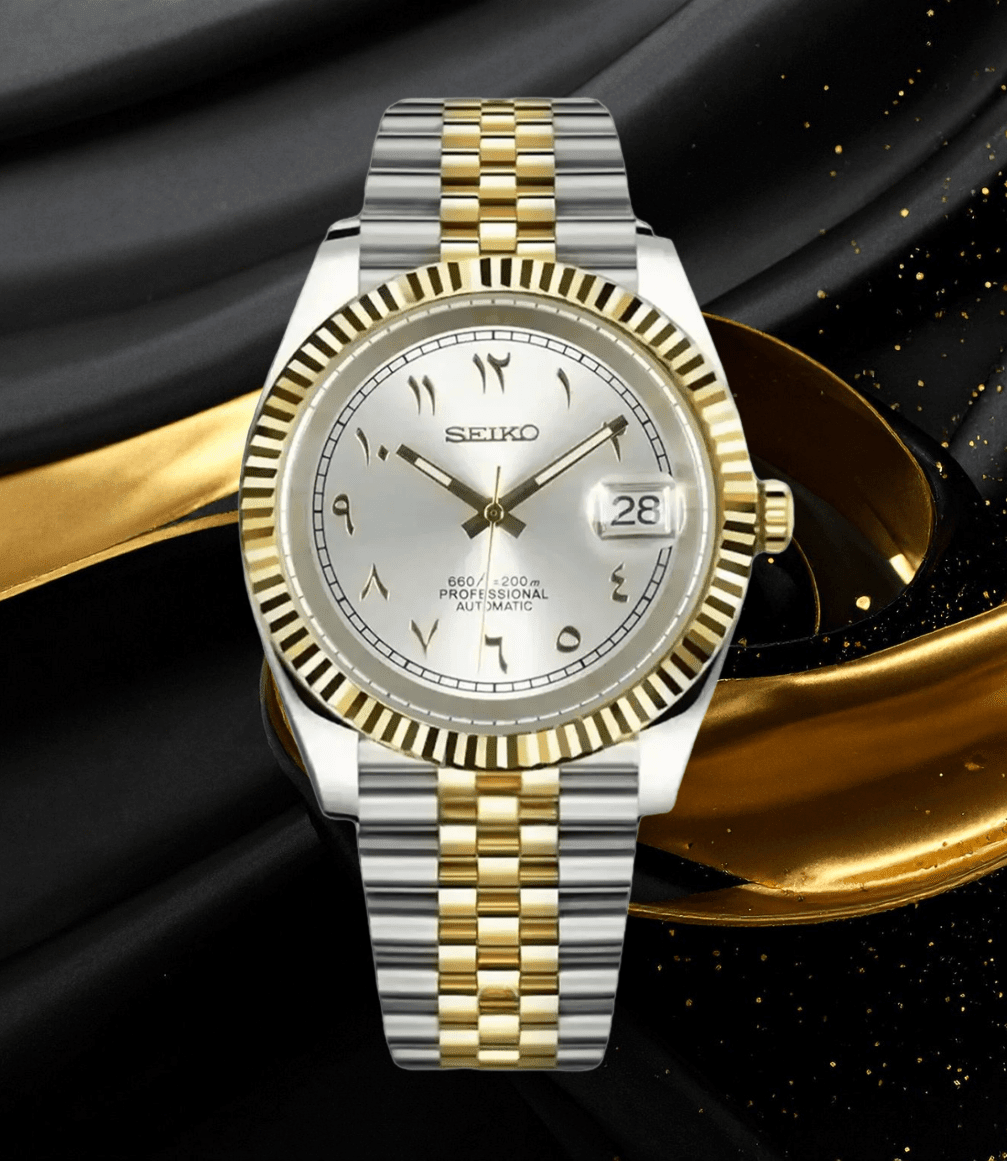 NeoLux Datejust Twotone Arabic Silver