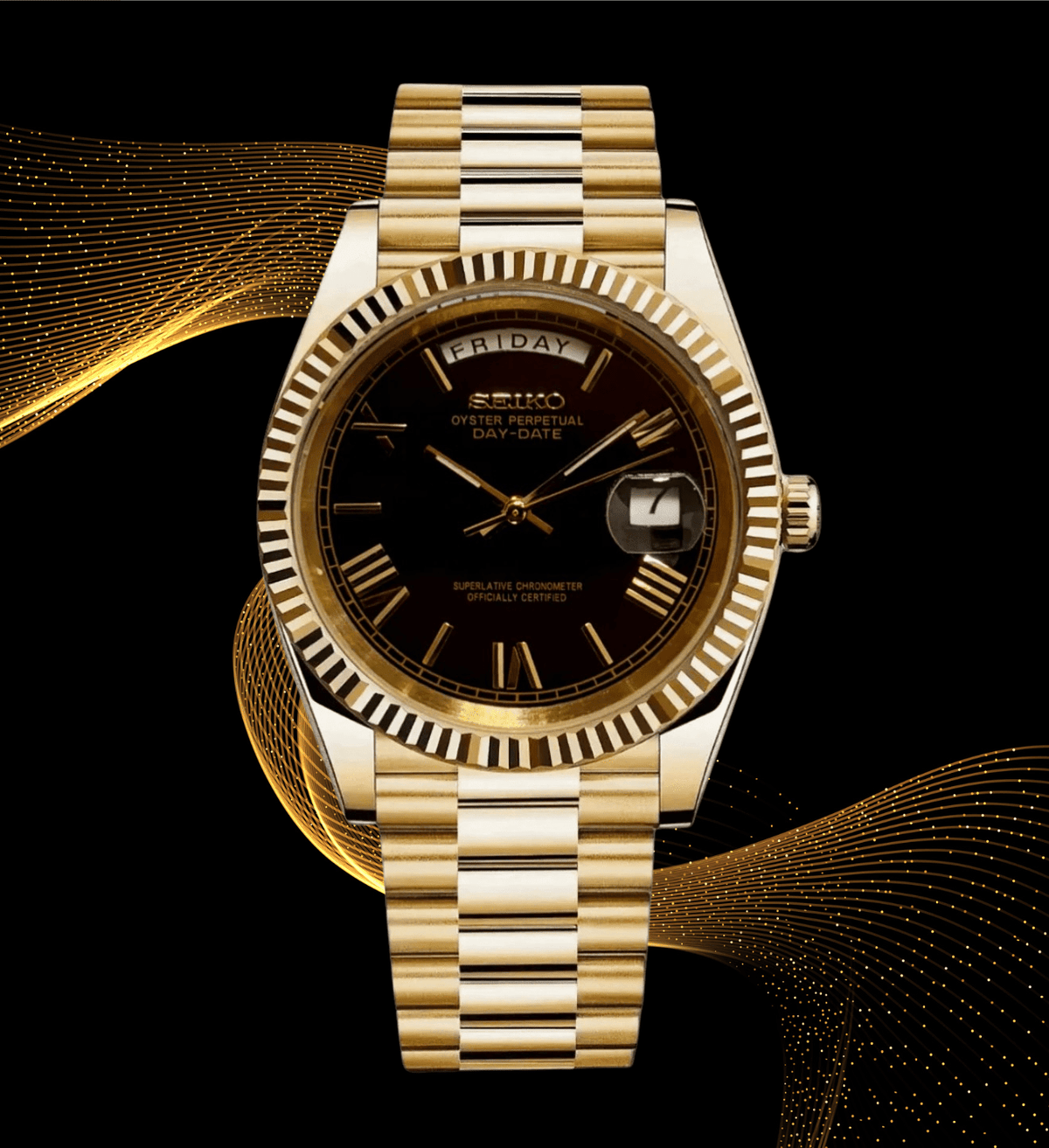 NeoLux Day-Date Gold Roman Black