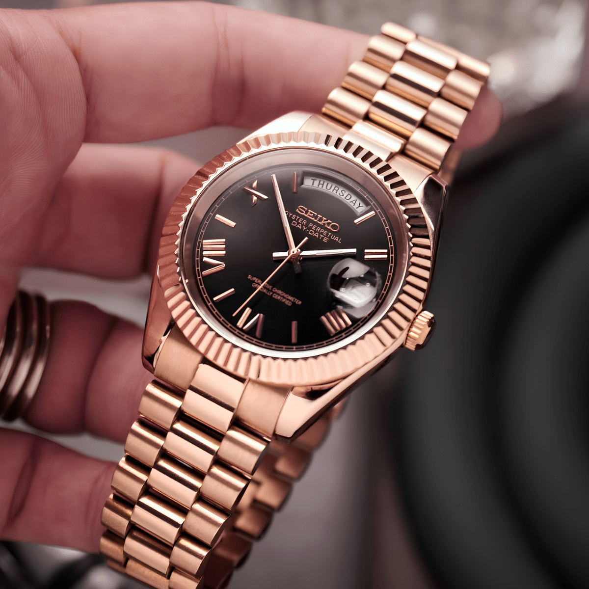 NeoLux Day-Date Gold Roman Black