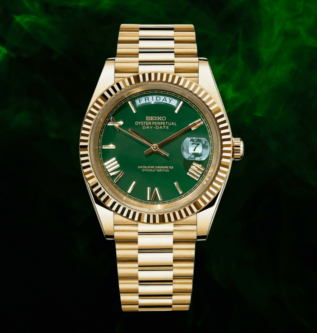 NeoLux Day-Date Gold Roman Green