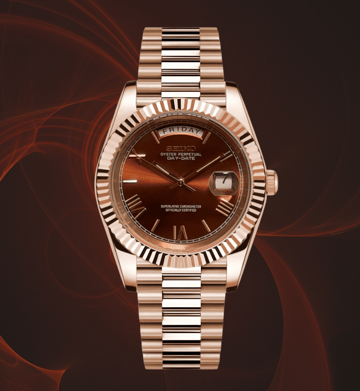 NeoLux Day-Date RG Roman Chocolate