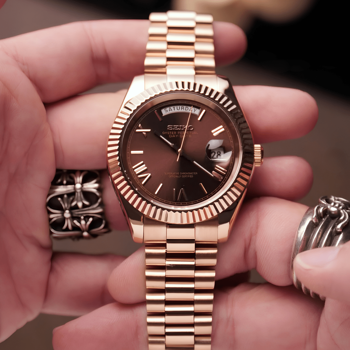 NeoLux Day-Date RG Roman Chocolate