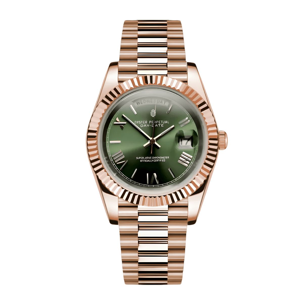 NeoLux Day-Date Rose Gold Green