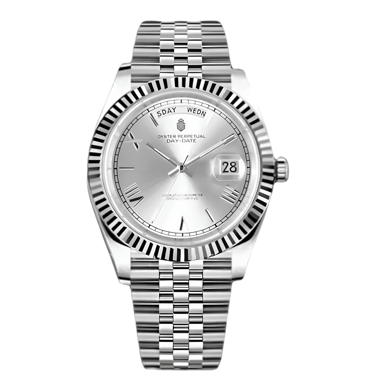 NeoLux Day-Date Silver Roman