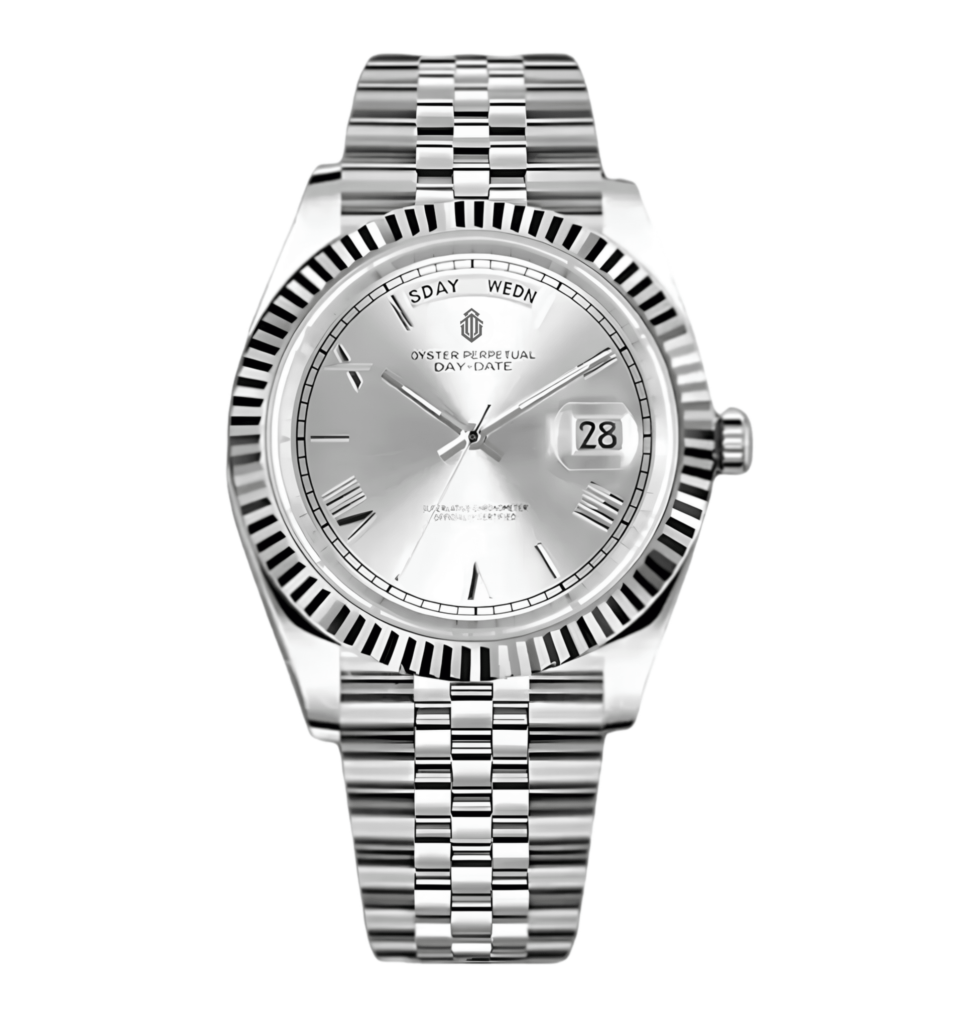 NeoLux Day-Date Silver Roman