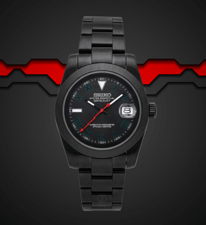 NeoLux Datejust Black Red Lightning