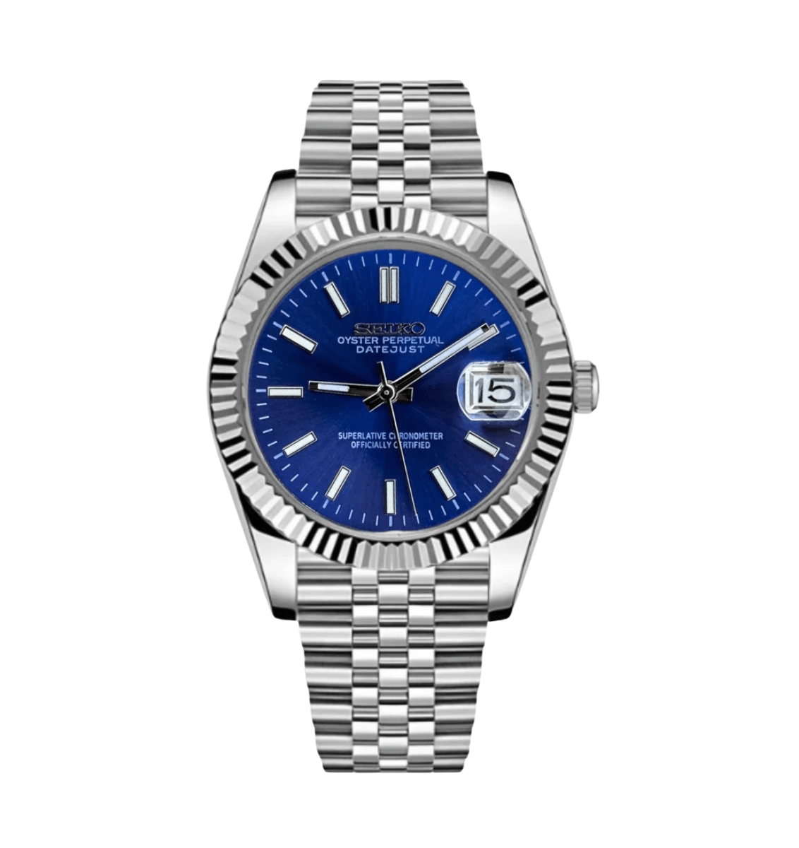 Seiko Mod Datejust Blue Classic