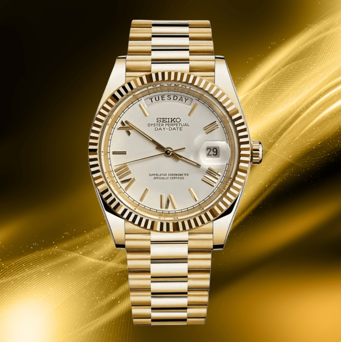 NeoLux Day-Date Gold White