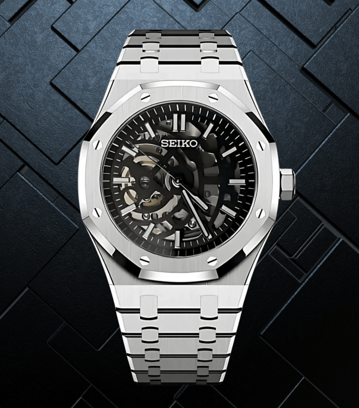 NeoLux Royal Oak Silver Skeleton